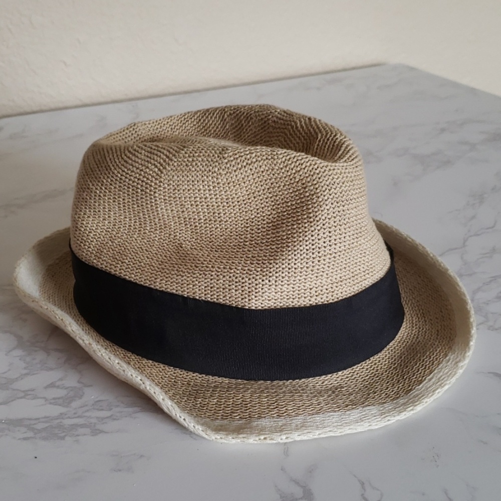 Woven Fedora with Black Band